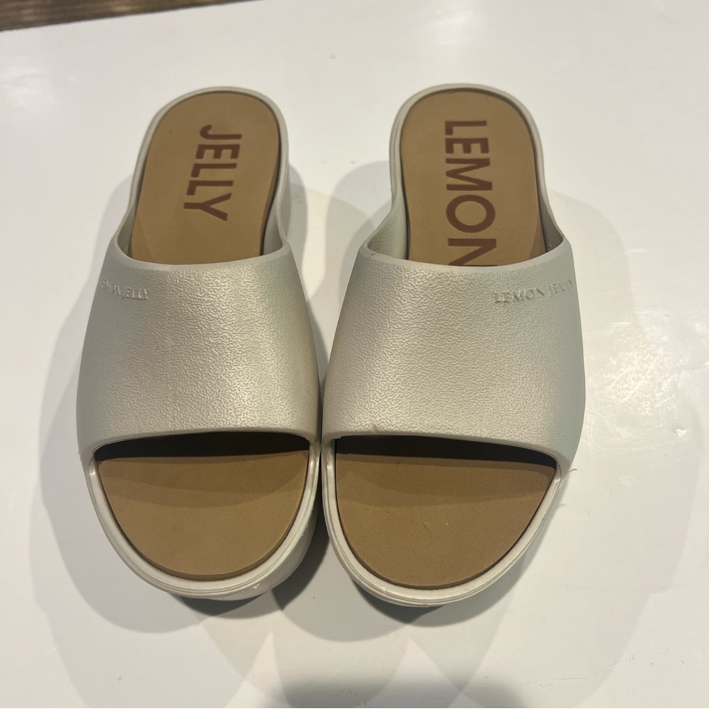 Women's lemon jelly  Cream Slide Sandals
